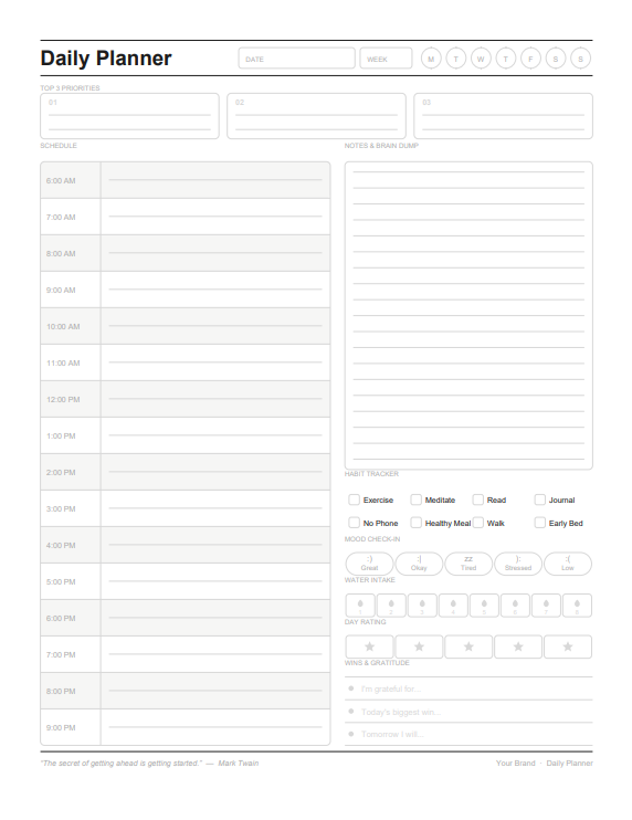Minimalist Daily Planner