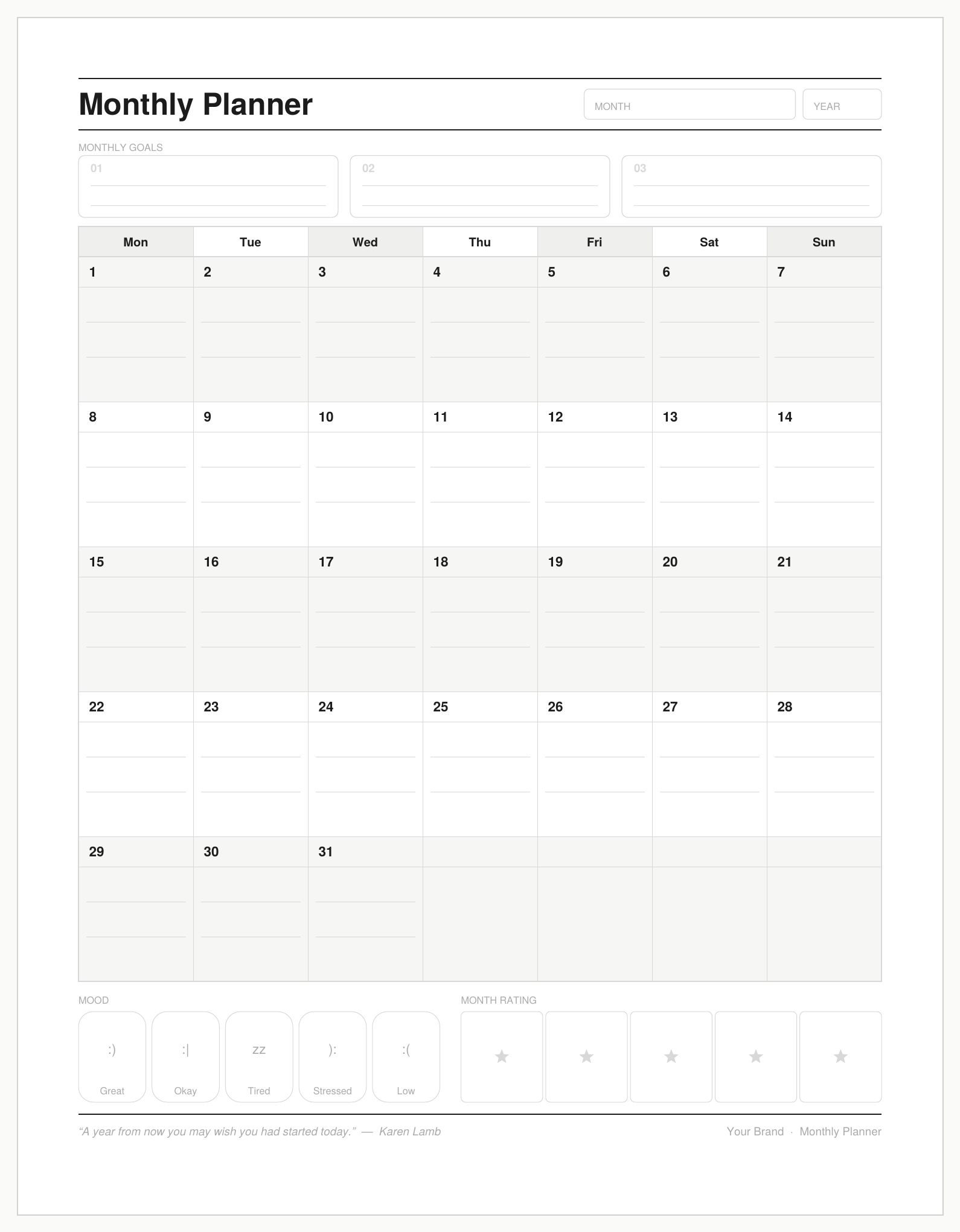 The Ultimate Minimalist Planner Bundle (Daily, Weekly, Monthly)