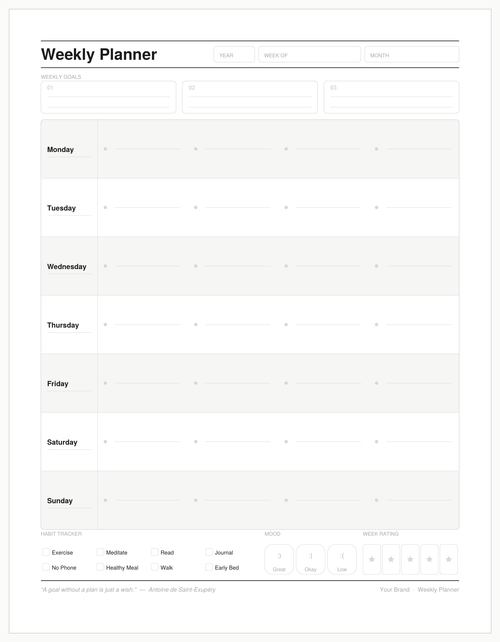 The Ultimate Minimalist Planner Bundle (Daily, Weekly, Monthly)
